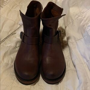 Frye Brown Leather Ankle Boots with Buckle in great condition!